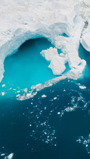 Aerial view of the greenland icebergs