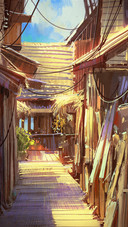 Wooden village path