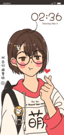双锁屏情侣萌壁纸