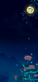 夜色荷塘