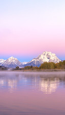 Scenic Sunrise Reflection of the Tetons in Autumn