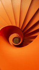 Orange spiral staircase