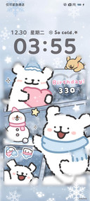 线条小狗 初雪时分