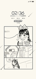 简约黑白漫画少女