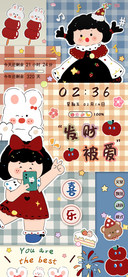 复古贴纸少女热爱