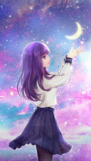 Girl Holding The Moon in Her Hands