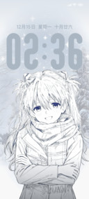 冬雪朦胧动漫少女