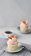 Cupcake with pink cream