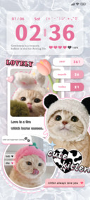 cat pink heartbeat