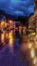 小镇的雨夜