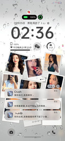 ins美女 拍立得
