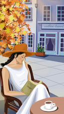 Elegant Lady Reading Book Outdoors