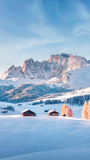 Impressive Winter Scene of Dolomite Alps
