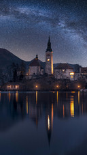 Church Building Under The Stars