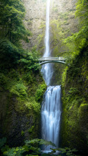 The waterfall falls