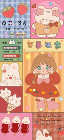 复古治愈标签贴女孩