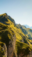 Clear sky and mountain scenery
