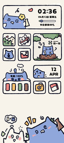 简约涂鸦 布袋猫猫