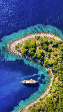 Luxury Floating Boat on Blue Adriatic Sea