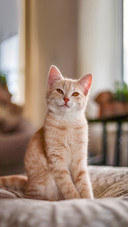 Orange Tabby Cat smiling portrait