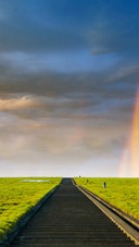 Rainbow after the rain scenery