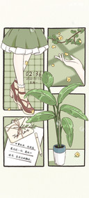 镜插画 少女心事
