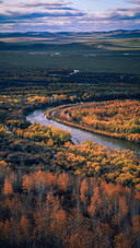 The autumn scenery of erenhot is picturesque