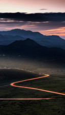 Mountains And Roads in The Evening