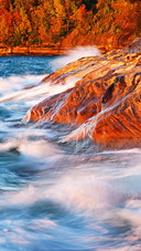 Autumn rock painting