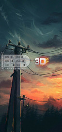 3D视觉晚霞黄昏