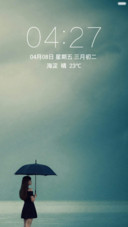 河边撑伞的女孩 唯美清新 滑动女孩解锁