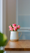 Handmade ceramic jug as flower vase