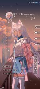 夕阳下之兽耳少女