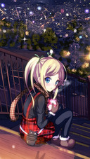 Girl Holding A Gift Sitting on The Steps