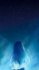 星空下 少女的期盼