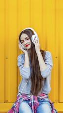 Lovely Girl with Headphone