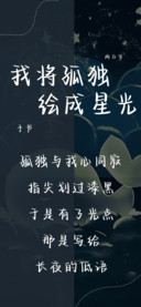 我将孤独绘成星光