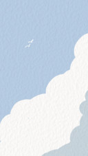 Pigeons fly in the clouds