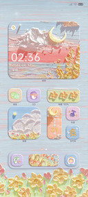 油画拟态云中浪漫