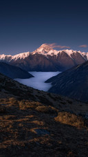 Sunlight Shines on The Top of The Snow Mountain