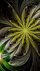 Flowershaped yellowishgreen pattern