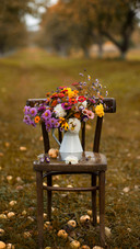 A Bouquet of Autumn Flowers in the Garden