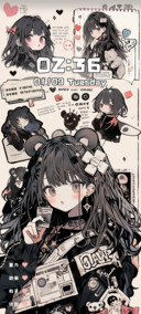 贴纸风女孩