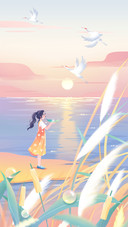 Girl Holding Leaves Standing by The Lake