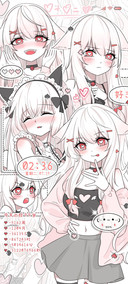 灰粉漫狐耳少女眨眼