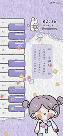 油画钢琴小女孩