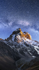 Golden Mountain with Milk Way