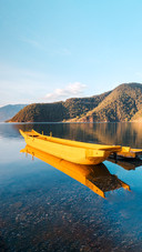 The sunrise over the lake scenery