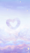 The sky is blue and purple with love clouds