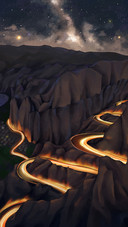 The Night Scene of the Yellow River Stone Forest